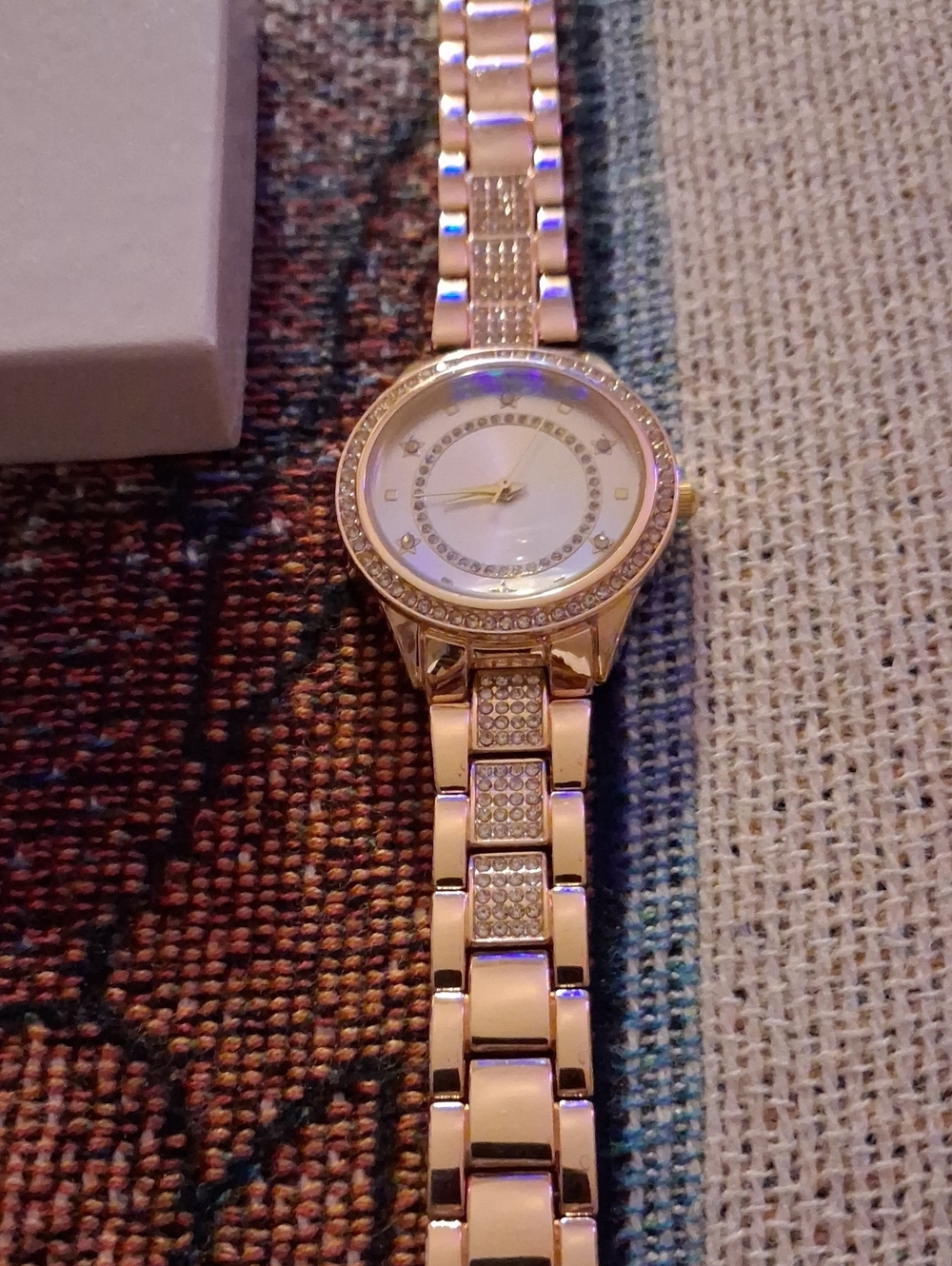 Women's Crystal Accent Rose Gold Bracelet Watch